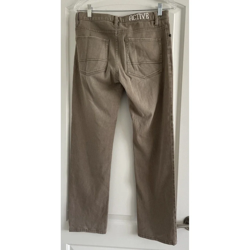 ACTIVE Men's Tan Straight Leg Cotton Jeans-Size 30/28